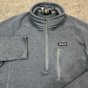 Patagonia Sweater Mens Medium Blue Better Sweater 1/4 Zip Fleece Pullover Jacket